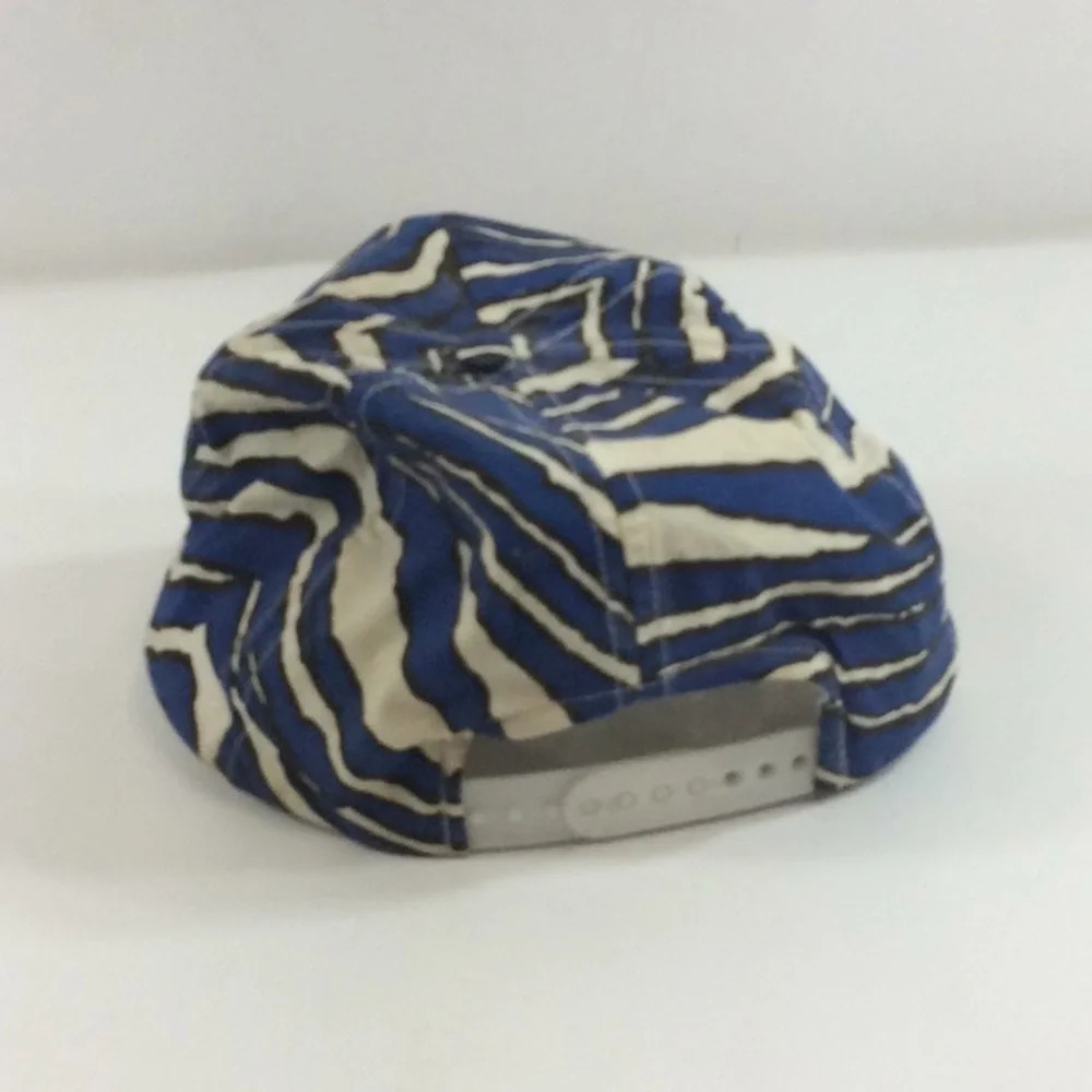 Walker Brothers Adjustable SnapBack Hat with Blue Zebra Stripes - Picture 3 of 7